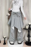 Versatile Irregular Fake Two Piece Flared Sweatpants