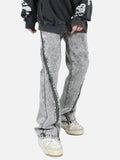 Versatile Acid-Wash Flared Denim Jeans