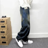Cool Retro Graffiti Painted Punk Baggy Jeans