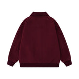 Plush Letter Embroidery Zipper Fly Cargo Puffer Jacket