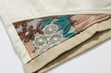 Floral Patchwork Denim Shorts