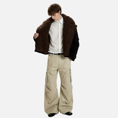 Winter Brushed Lamb Wool Parka Faux Fur Jacket