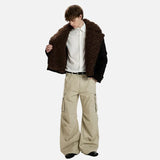 Winter Brushed Lamb Wool Parka Faux Fur Jacket