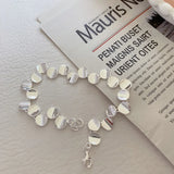 Geometric Round Pad Punk Silver Bracelet