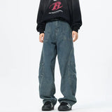 Personality Patchwork Baggy Straight Jeans