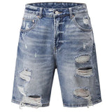 Streetwear Breathable Stylish Ripped Denim Shorts