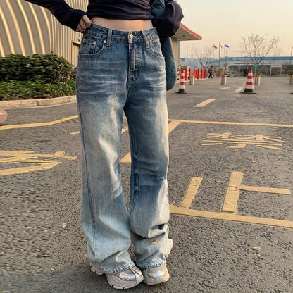 Comfortable Washed Low Rise Flared Jeans