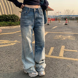 Comfortable Washed Low Rise Flared Jeans