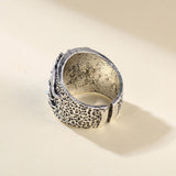 Handmade Retro Angry Skull Silver Ring
