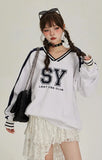 Vintage Cozy American Letter Print Sweatshirt