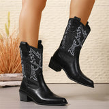 American Vintage Chain-Accent Cowboy Leather Boots