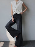 Women Stylish Flared Black Wide Leg Jeans