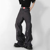 Loose Solid Color Side Zippers Pants