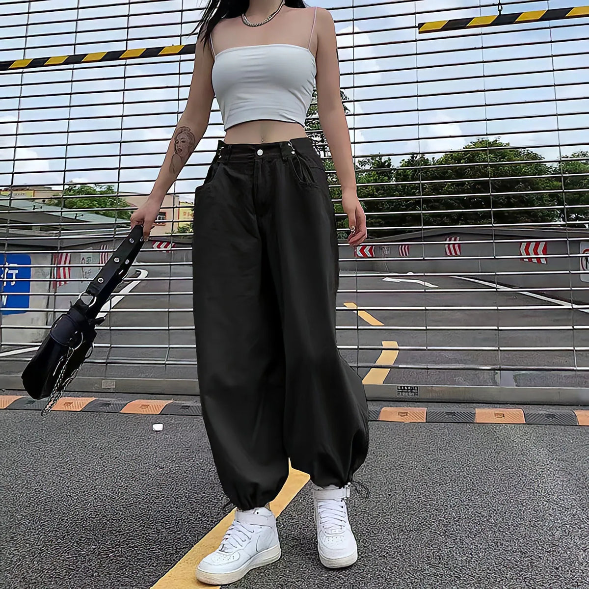 Y2k Baggy Harem Cargo Pants