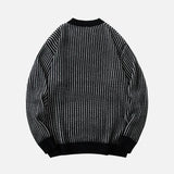 Winter Cozy Knit Vertical Striped Sweater