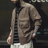 Men's Wrinkle-Free Seersucker Cuban Collar Shirt