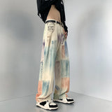 Colorful Graffiti Tie Dye Loose Jeans