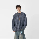 Textured Knit Crew Neck Long Sleeve Sweatshirt