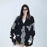 Vintage Butterfly Jacquard Knitted Cardigan