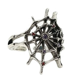 Adjustable Spider Web Geometric Ring