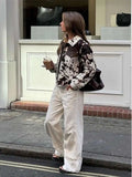 Women Cool Stylish Printed Collar Jacket
