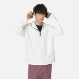 Minimalist Korean Style Lightweight Zip Hooded Sweatshirt