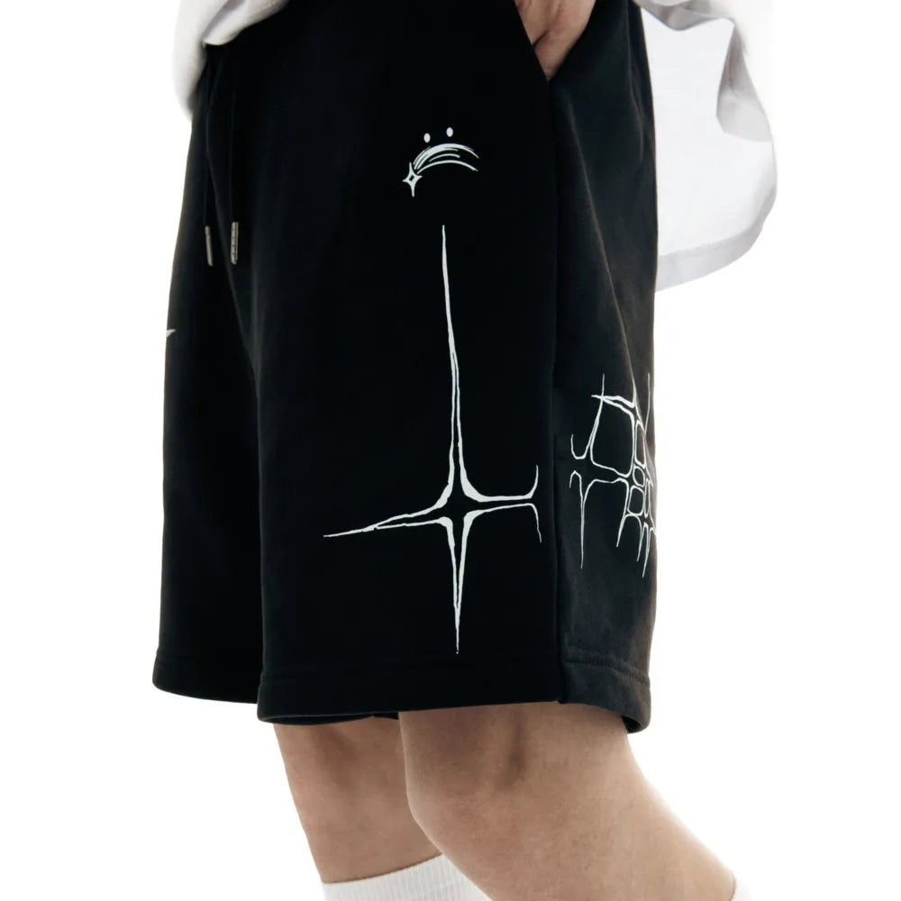 Lyrical Graphic Print Oversized Jorts