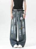 Graffiti Color Printed Cool Distressed Jeans