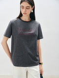Women Cool Blue Printed Cotton Short-Sleeved T-Shirt
