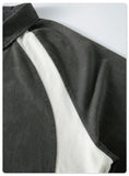 Y2k Washed Contrast Color Polo T-shirt