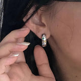 Multicolour Sterling Silver Geometry Zircon Earring