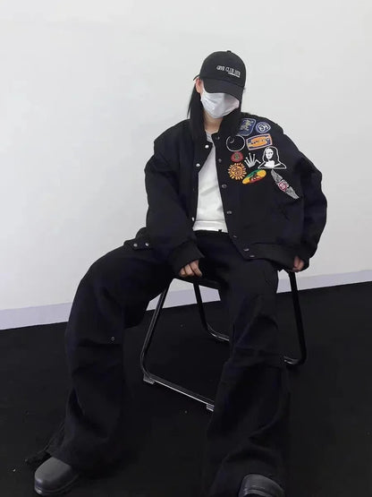 Y2K Padded Embroidered Racing Jacket