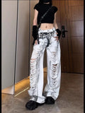 Vintage Women Streetware Ripped Denim Jeans
