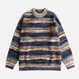 Retro Gradient Embroidery Round Neck Knit Sweater