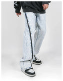 Versatile Acid-Wash Flared Denim Jeans