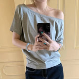 Soft Girl Relaxed Off-Shoulder T-Shirt