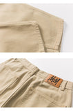 Straight Back-pockets Solid Color Cargo Pants