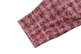 Woven Plaid Long Sleeved T-Shirt