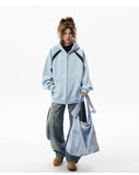 Y2K Minimalist Solid Color Casual Sweatshirt