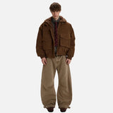 Elegant Solid Color Stand Neck Parka Fur Jacket