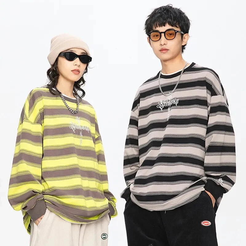 Vintage Striped Gothic Sweatshirt