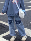 Teddy Bear Wide Leg Jeans
