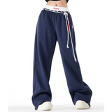 Women Cool High Waisted Loose Blue Sweatpant