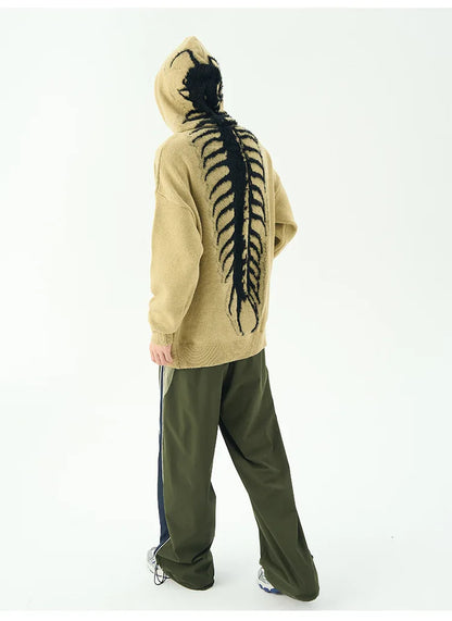American Style Jacquard Knitwear Hoodie