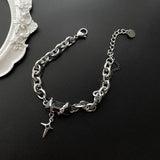 Black Zircon Star Titanium Bracelet