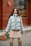 Stylish Winter Sweet Star Button Puffer Jacket