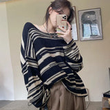 Oversized Striped Gothic Long Sleeve Sweater