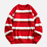 Winter Cozy Hip Hop Striped Knit Sweater