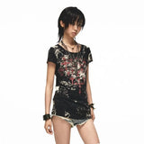Grunge Aesthetics Tattoo Print T-Shirt