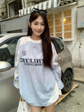 Laidback Comfort Oversized Letter Print Long Sleeve T-Shirt